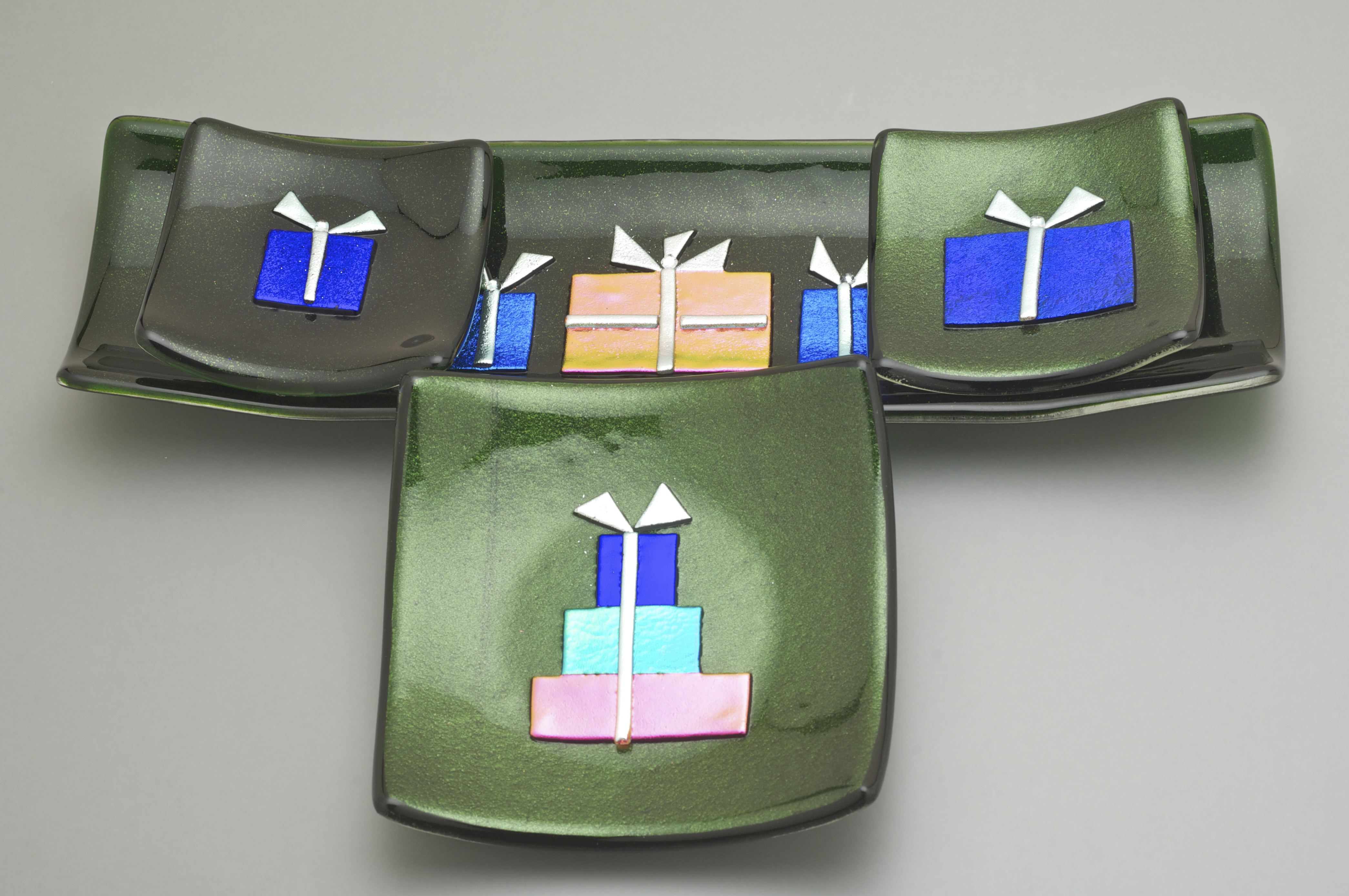 Dichroic glass tray